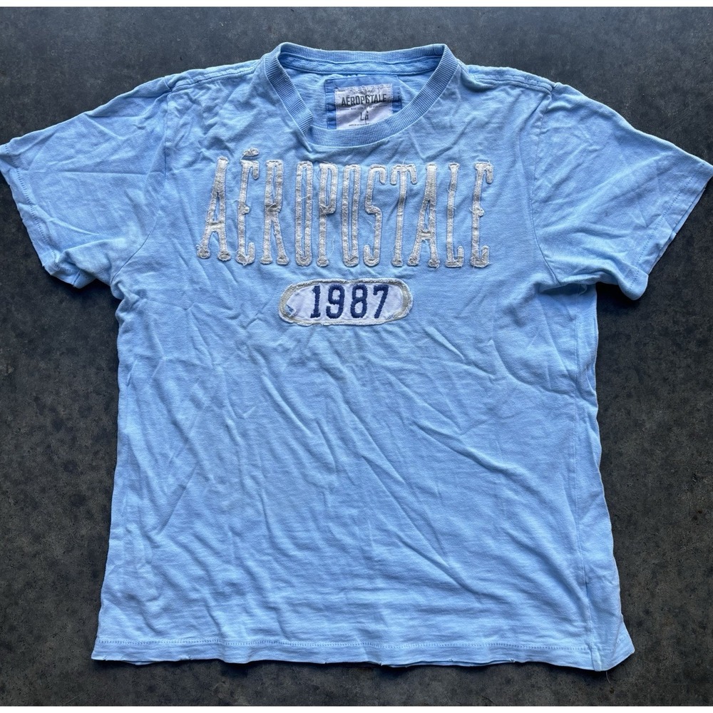 Vintage 90s Aeropostale T Shirt Size Large Surf Single Stitch Embroidered Tee